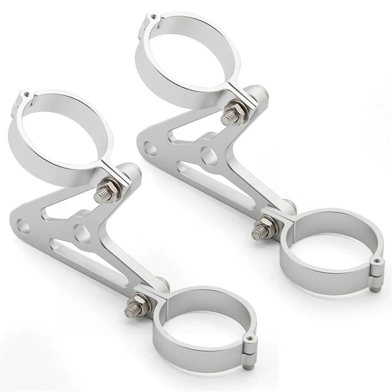 HUISI 1 Set Motorrad Scheinwerfer Halterung Bracke 40MM 41MM 48MM 50MM 51MM Klammern Gabel Halter Aluminium zubehör(40MM Sliver) von HUISI