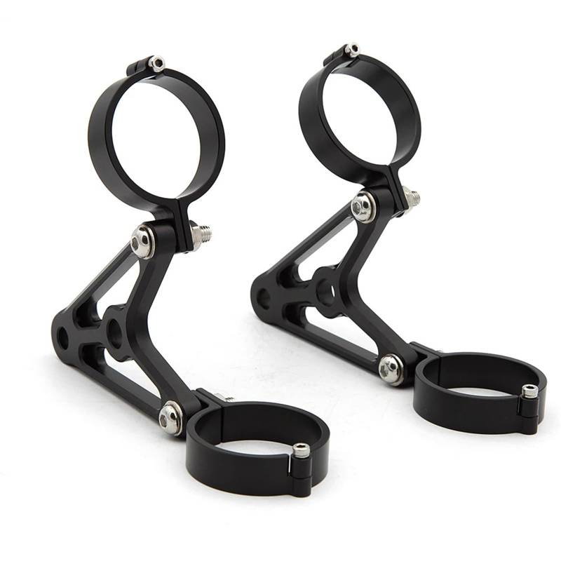 HUISI 1 Set Motorrad Scheinwerfer Halterung Bracke 40MM 41MM 48MM 50MM 51MM Klammern Gabel Halter Aluminium zubehör(48MM Black) von HUISI