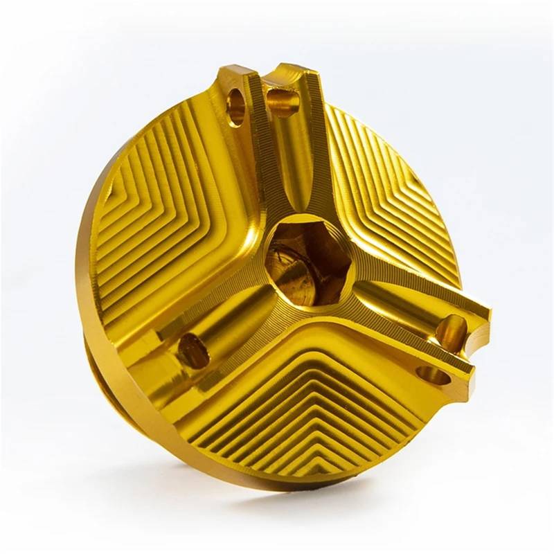 HUISI M20 * 2,5 Aluminium Ölfilterbecher Motorsteckerabdeckung Passend for Kawasaki Z900 Z650 Z800 Z400 Z1000 Z1000R Z1000SX Z900RS Öleinfülldeckel(Golden) von HUISI
