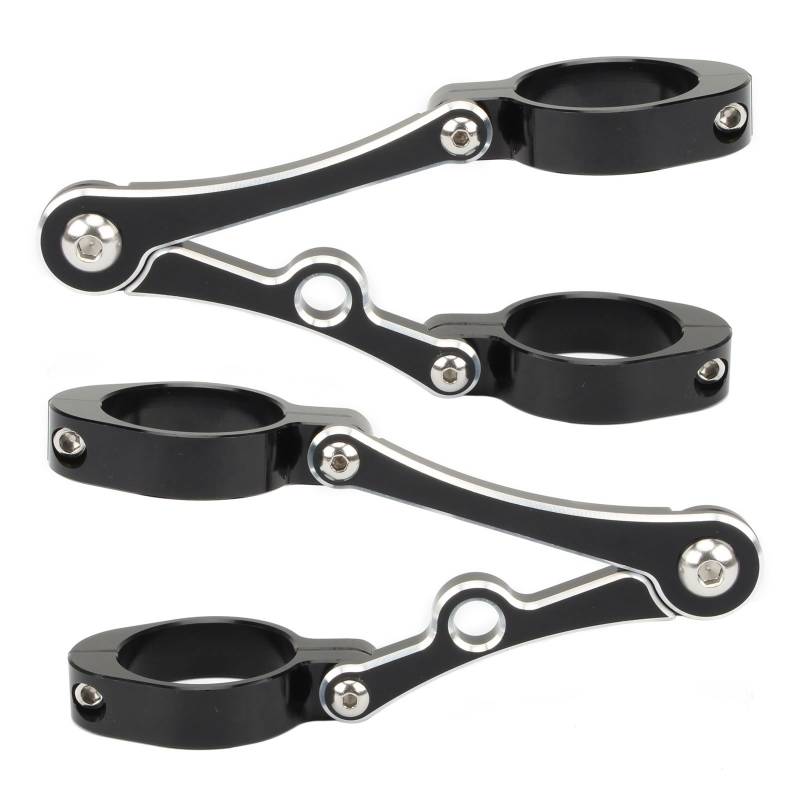 HUISI Motorrad Scheinwerfer Halterung Clamp Scheinwerfer Gabel Rohr Halter Schwarz 37-54mm Fit for Harley Cafe Racer Chopper Bobber universal(39 41mm Black White) von HUISI