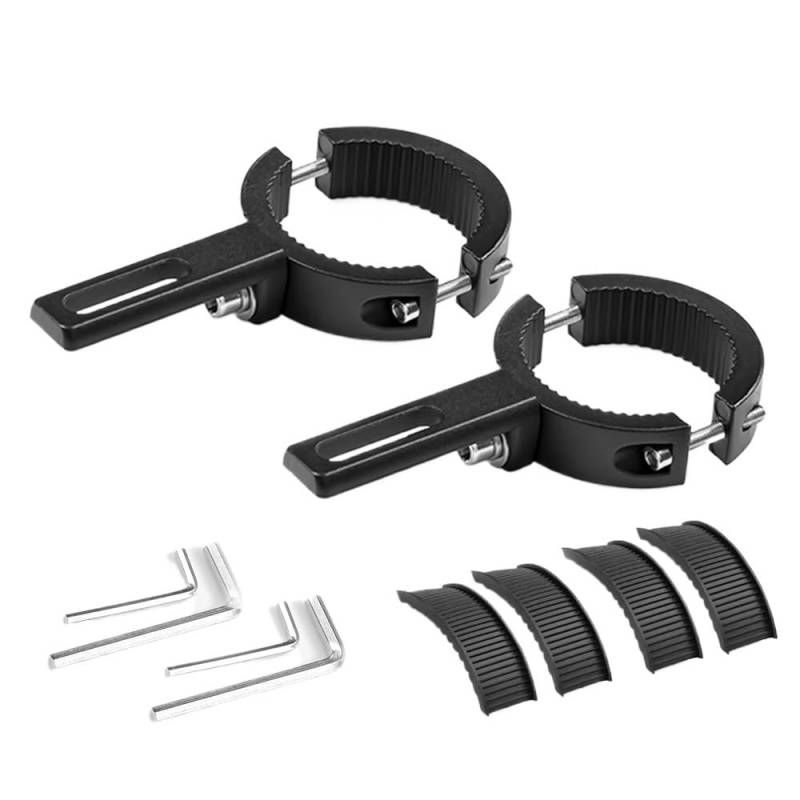 HUISI Motorrad Scheinwerfer Scheinwerfer Halterung Universal Motorrad Nebel Licht Halterung Gabel Ohr Chopper Scheinwerfer Halter Motos Accesorios(2PCS 38-60MM) von HUISI