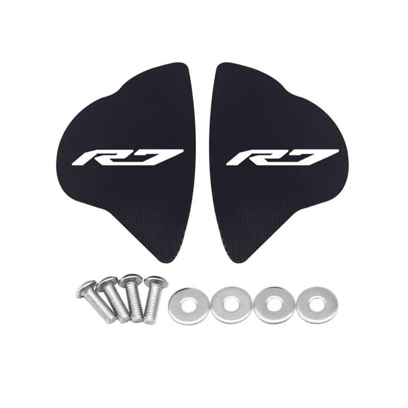 HUIWOR Spiegelabdeckung Dekorative Für YA&MAHA YZF-R7 2022-2024 Motorrad-Windschutzscheiben-Spiegellochkappe(Schwarz) von HUIWOR