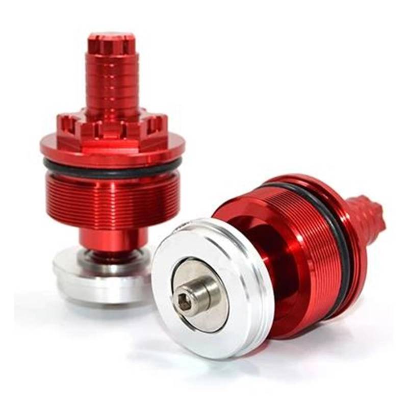 HUIWOR Vorspanner Gabelschrauben Für KA&WASAKI ER-4F 2011-2014 ER-6F 2006-2015 Motorrad Stoßdämpfer Vorne Schraube Gabel Abdeckung Vorspannung Einstellbare Gabel Bolzen(rot) von HUIWOR