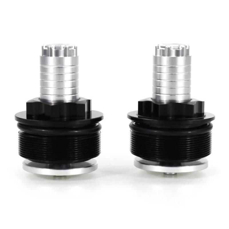 HUIWOR Vorspanner Gabelschrauben Für KA&WASAKI Für Ninja 650 ER6 2006-2021 Motorrad Stoßdämpfer Vorne Schraube Gabel Abdeckung(Silber) von HUIWOR