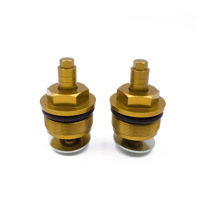 HUIWOR Vorspanner Gabelschrauben Für Suzuki GW250 DL250 GSX250R Motorrad Stoßdämpfer Vorne Schraube Gabel Abdeckung(Gold) von HUIWOR