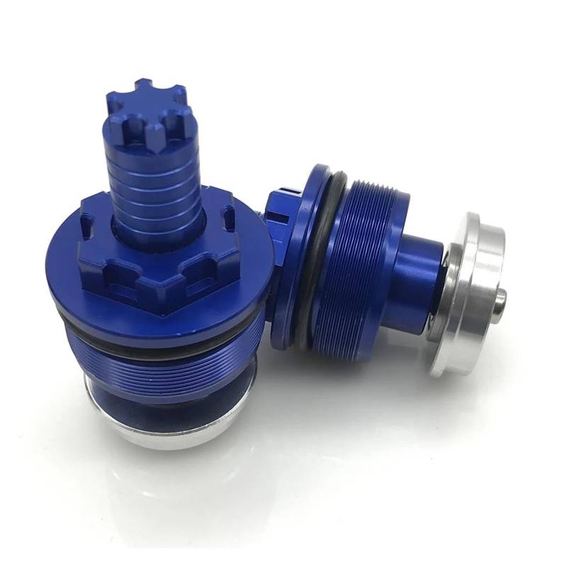 HUIWOR Vorspanner Gabelschrauben Für YA&MAHA YZF-R3 2015–2018 Abdeckkappe Für Vordere Stoßdämpferschrauben Und Gabelschrauben(Blau) von HUIWOR