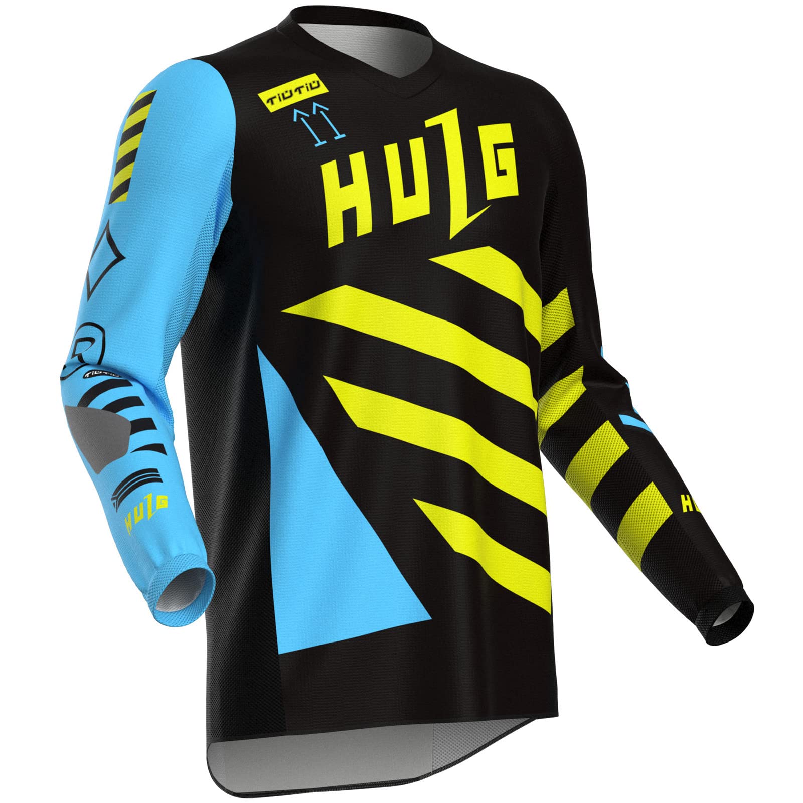 HULG MTB-Trikot Für Herren,langärmlig,Downhill-Trikot,Herren-Fahrradbekleidung, Radsport-/Motocross-Bekleidung, Mountainbike-Shirt, MTB-BMX (style-02,5XL) von HULG