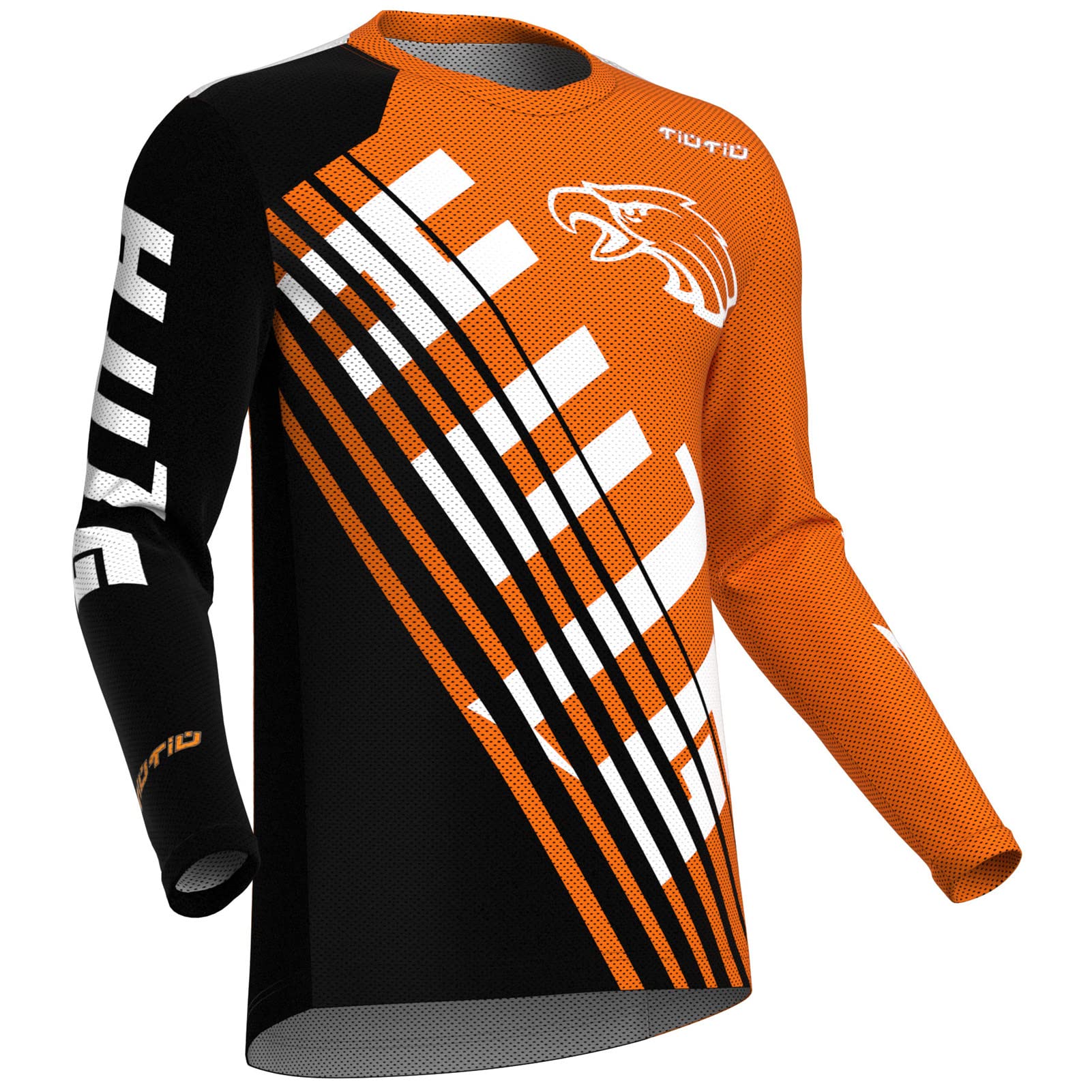 Motocross-Trikot Für Herren | MTB Mountainbike 100% Hochwertiges Polyestergewebe | Atmungsaktives Material, Schnell Trocknend, Antibakteriell |lange ÄrmelJersey (Orange,4XL) von HULG