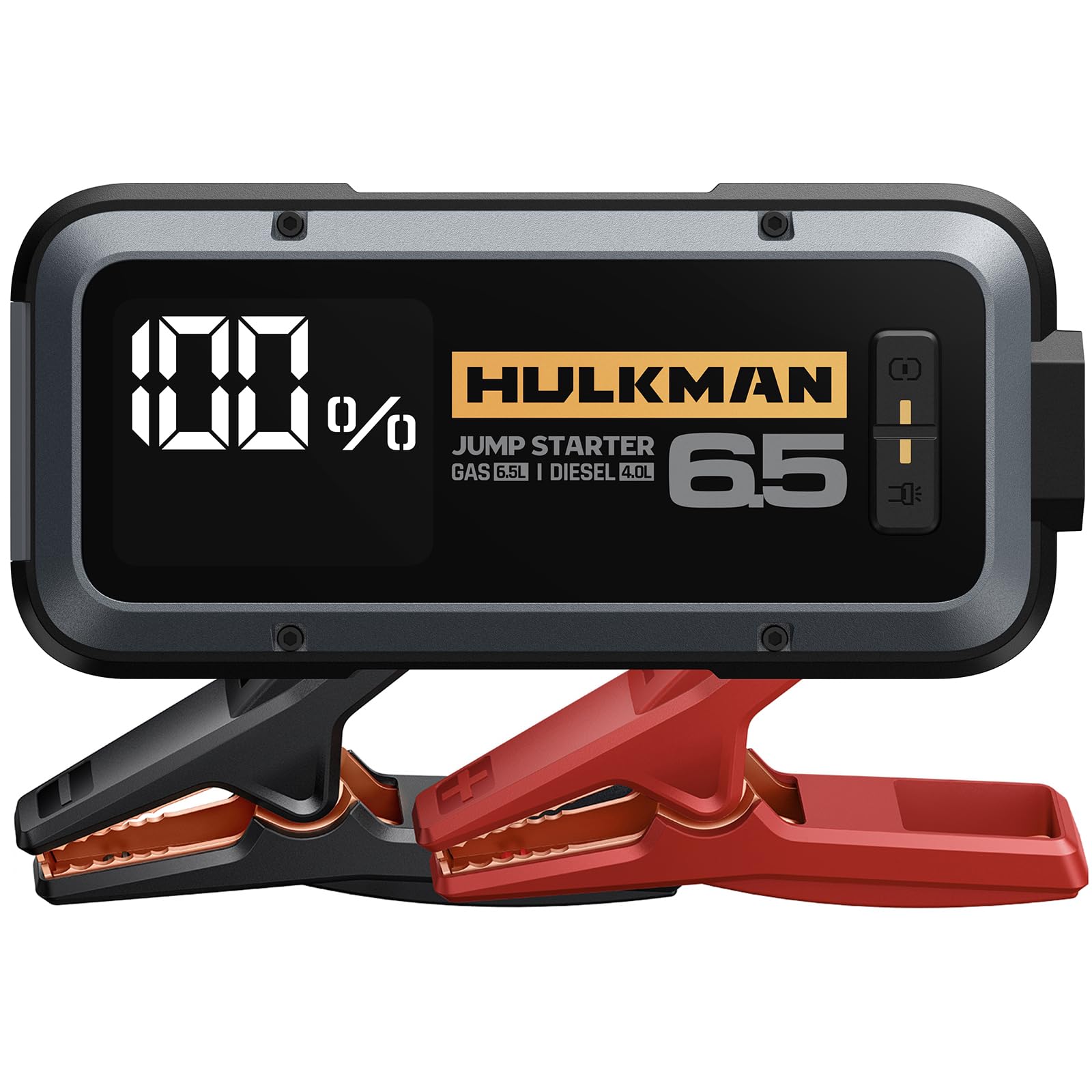 HULKMAN Alpha 65 Starthilfe Powerbank 1200A 12000mAh Auto Starter für bis zu 6,5L Benzin und 4,0L Diesel Motoren mit Boost-Funktion für vollständig Leere Batterie 12V Lithium Tragbare Starthilfegerät von HULKMAN