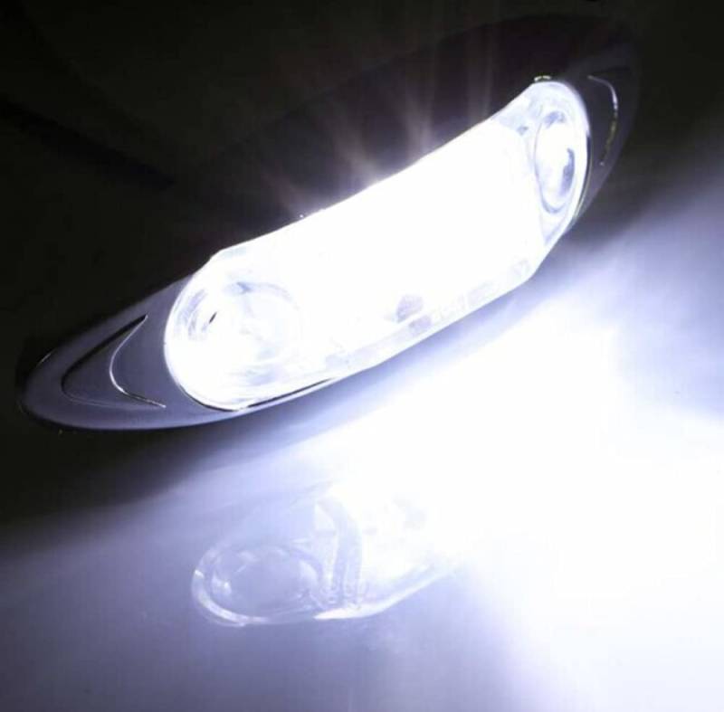 Seitenmarkierungsleuchten, 10 Stück 10-30V Mini 3LED Side Marker Lights Auto-Markierungsleuchten Autoseiten-Anzeigelampen vorne Hinten Seitenlicht-Positionsleuchten (Weiß) von HULX