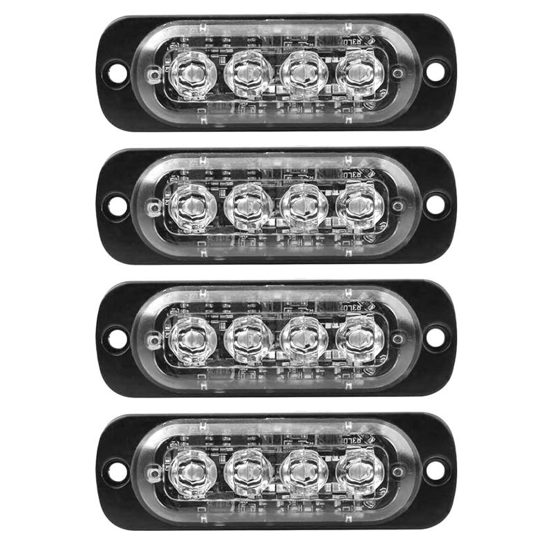 Seitenmarkierungsleuchten, 4 STÜCKE 4LED Side Marker Lights Auto-Markierungsleuchten Autoseiten-Anzeigelampen 12V 24V Vordere Heckleuchte Positionsleuchten für LKW-Anhänger (Gelb) von HULX