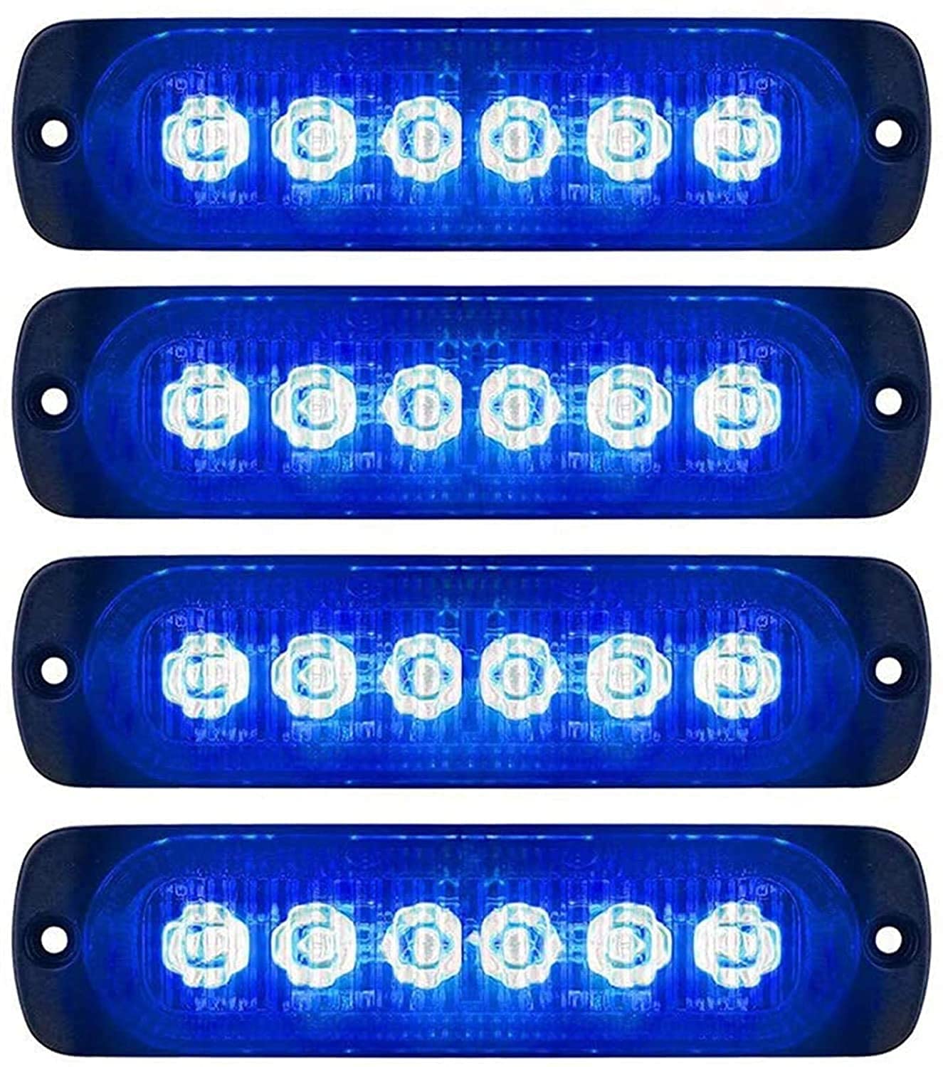 Seitenmarkierungsleuchten, 4 STÜCKE 6LED Side Marker Lights Auto-Markierungsleuchten Autoseiten-Anzeigelampen 12V 24V Vordere Heckleuchte Positionsleuchten für LKW-Anhänger (Blau) von HULX