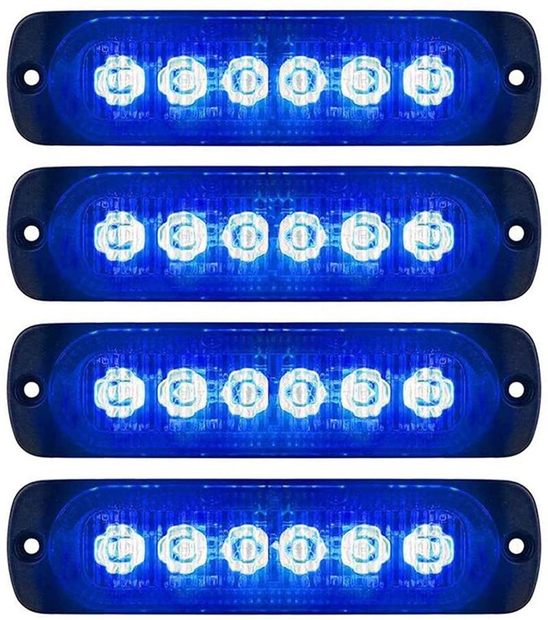 Seitenmarkierungsleuchten, 4 STÜCKE 6LED Side Marker Lights Auto-Markierungsleuchten Autoseiten-Anzeigelampen 12V 24V Vordere Heckleuchte Positionsleuchten für LKW-Anhänger (Blau) von HULX