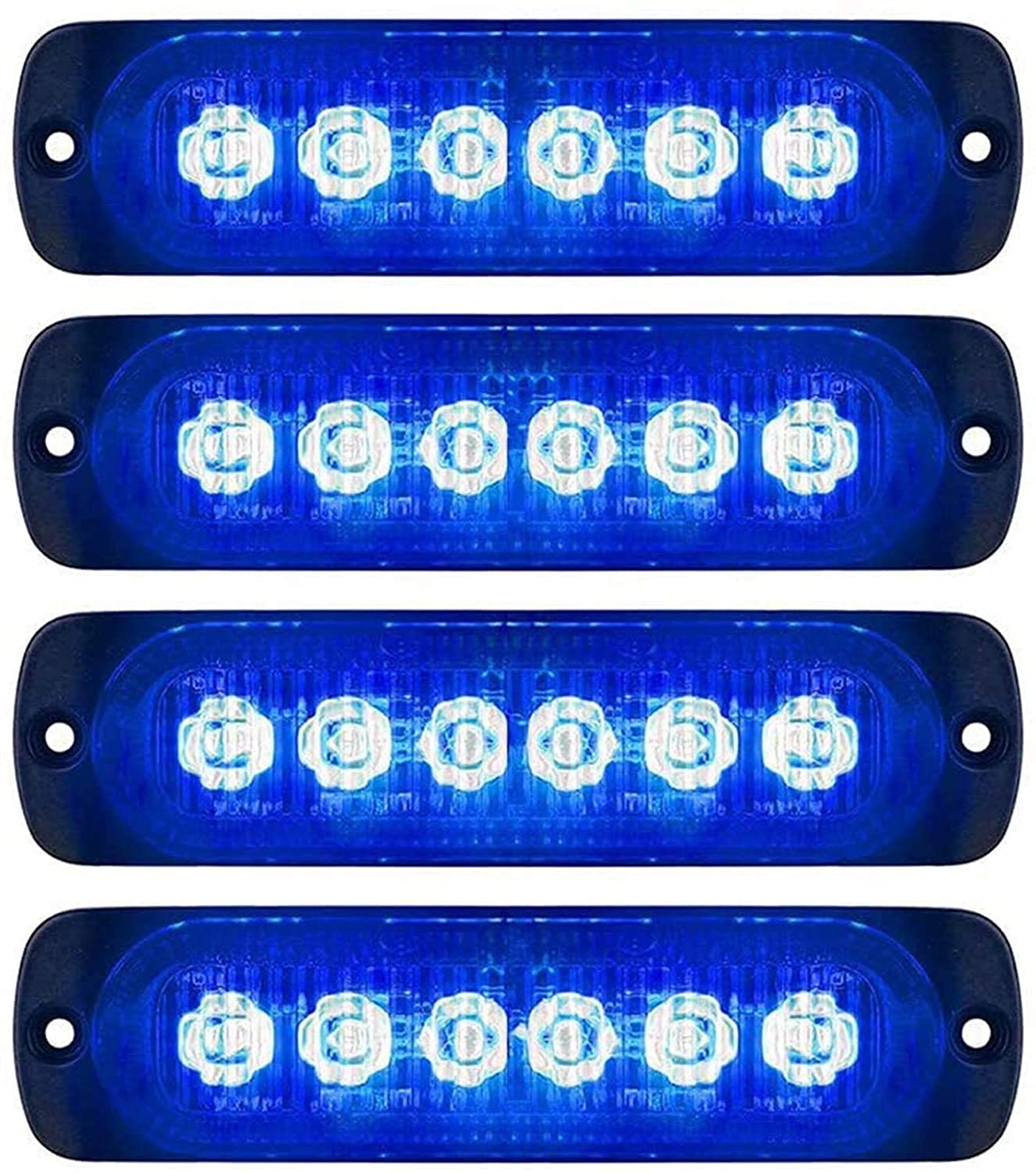 Seitenmarkierungsleuchten, 4 STÜCKE 6LED Side Marker Lights Auto-Markierungsleuchten Autoseiten-Anzeigelampen 12V 24V Vordere Heckleuchte Positionsleuchten für LKW-Anhänger (Blau) von HULX