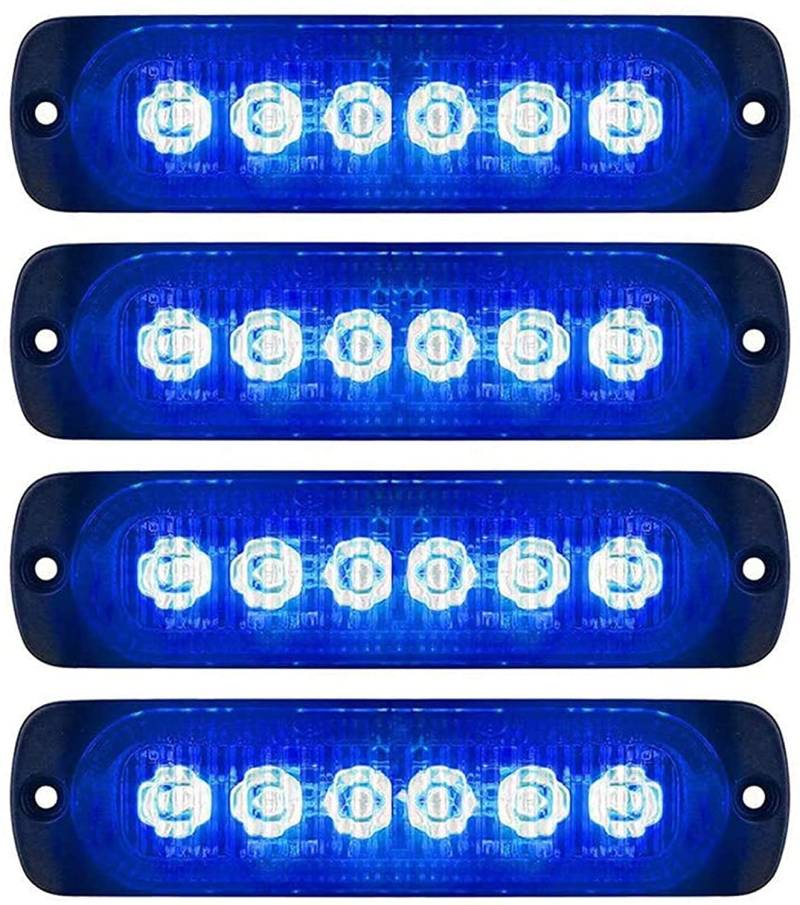 Seitenmarkierungsleuchten, 4 STÜCKE 6LED Side Marker Lights Auto-Markierungsleuchten Autoseiten-Anzeigelampen 12V 24V Vordere Heckleuchte Positionsleuchten für LKW-Anhänger (Blau) von HULX
