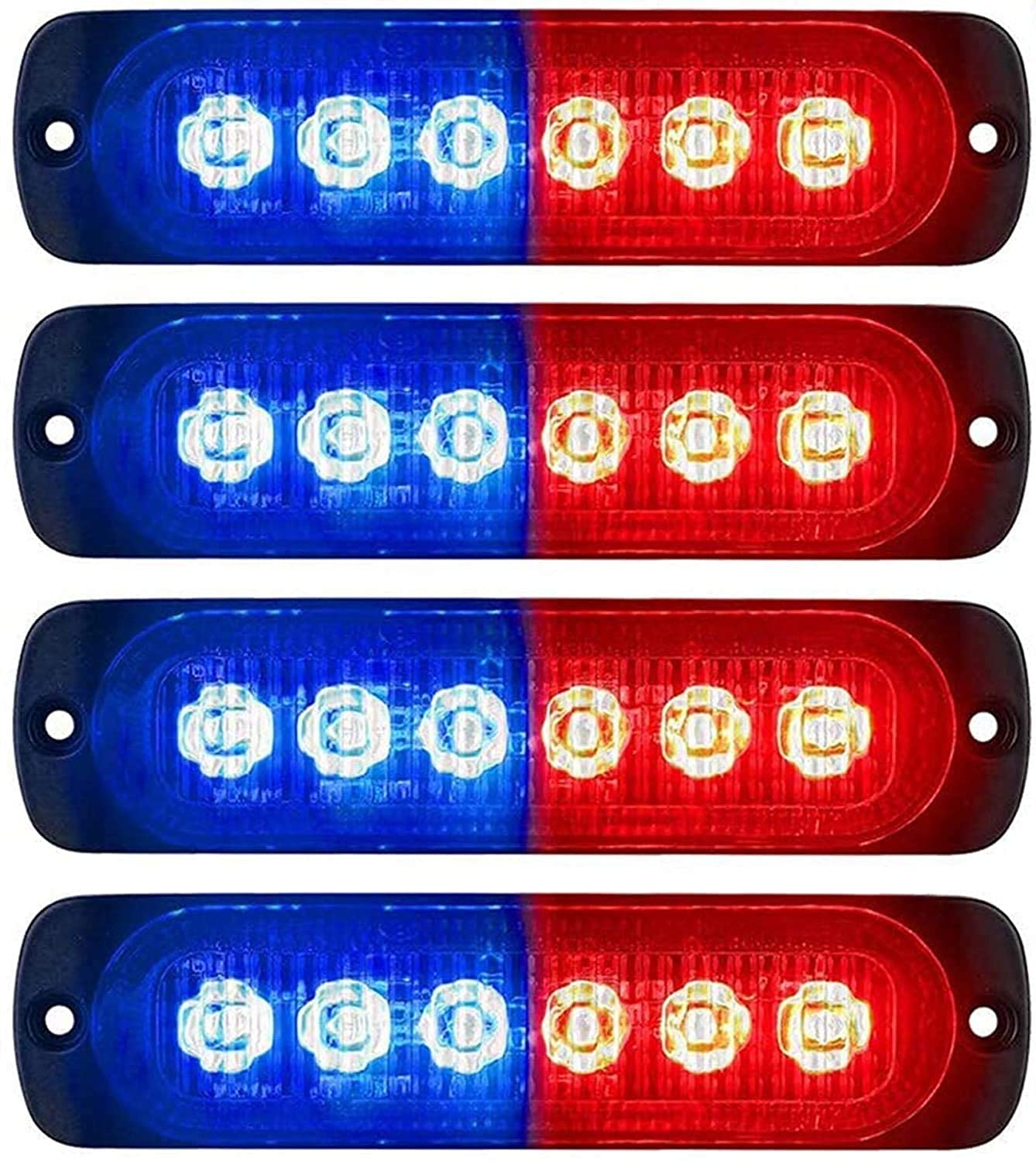 Seitenmarkierungsleuchten, 4 STÜCKE 6LED Side Marker Lights Auto-Markierungsleuchten Autoseiten-Anzeigelampen 12V 24V Vordere Heckleuchte Positionsleuchten für LKW-Anhänger (Blau + Rot) von HULX