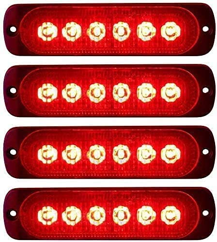 Seitenmarkierungsleuchten, 4 STÜCKE 6LED Side Marker Lights Auto-Markierungsleuchten Autoseiten-Anzeigelampen 12V 24V Vordere Heckleuchte Positionsleuchten für LKW-Anhänger (Rot) von HULX