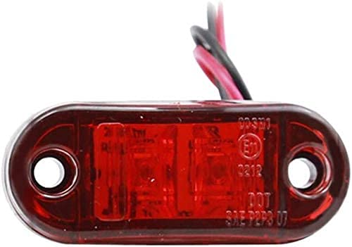 Seitenmarkierungsleuchten, Side Marker Lights 10 Stück 2LED Auto-Markierungsleuchten Autoseiten-Kontrollleuchten 12V 24V Vordere Seitenleuchte Positionsleuchten für LKW-LKW (Rot) von HULX