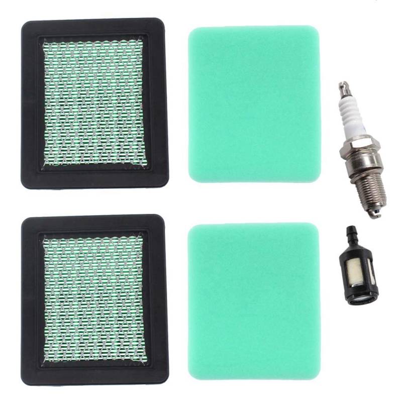 HURI 2x Luftfilter Vorfilter & Zündkerze für Honda Rasenmäher GC135 GC160 GC190 GCV135 GCV160 GCV190 GS160 GS190 GSV160 GSV190 GX100 GX100U HRS HRT 216 Ersetzt 17211-ZL8-003 von HURI