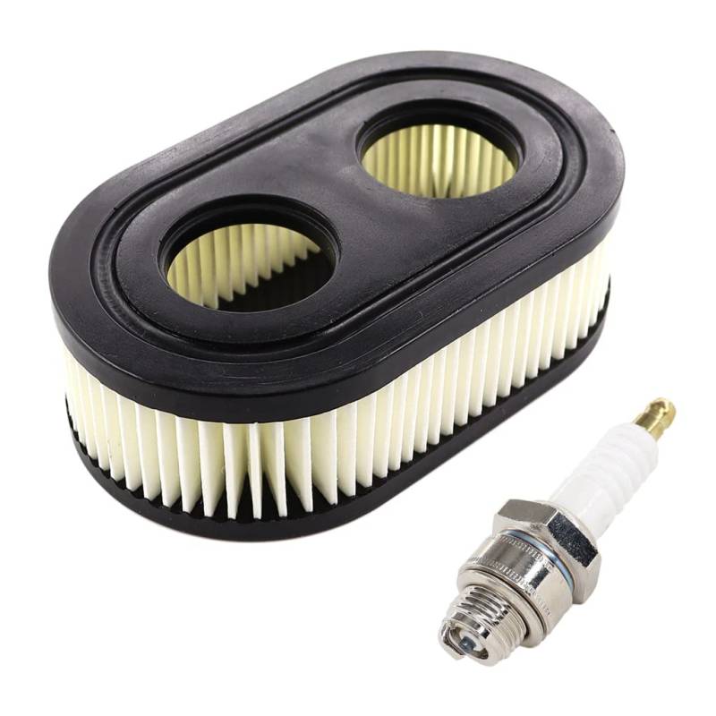 HURI Luftfilter mit Zündkerze für Briggs & Stratton 798339 798452 593260 550 E 550 EX Eco Plus 575, Ersetzt Champion RJ19LM von HURI