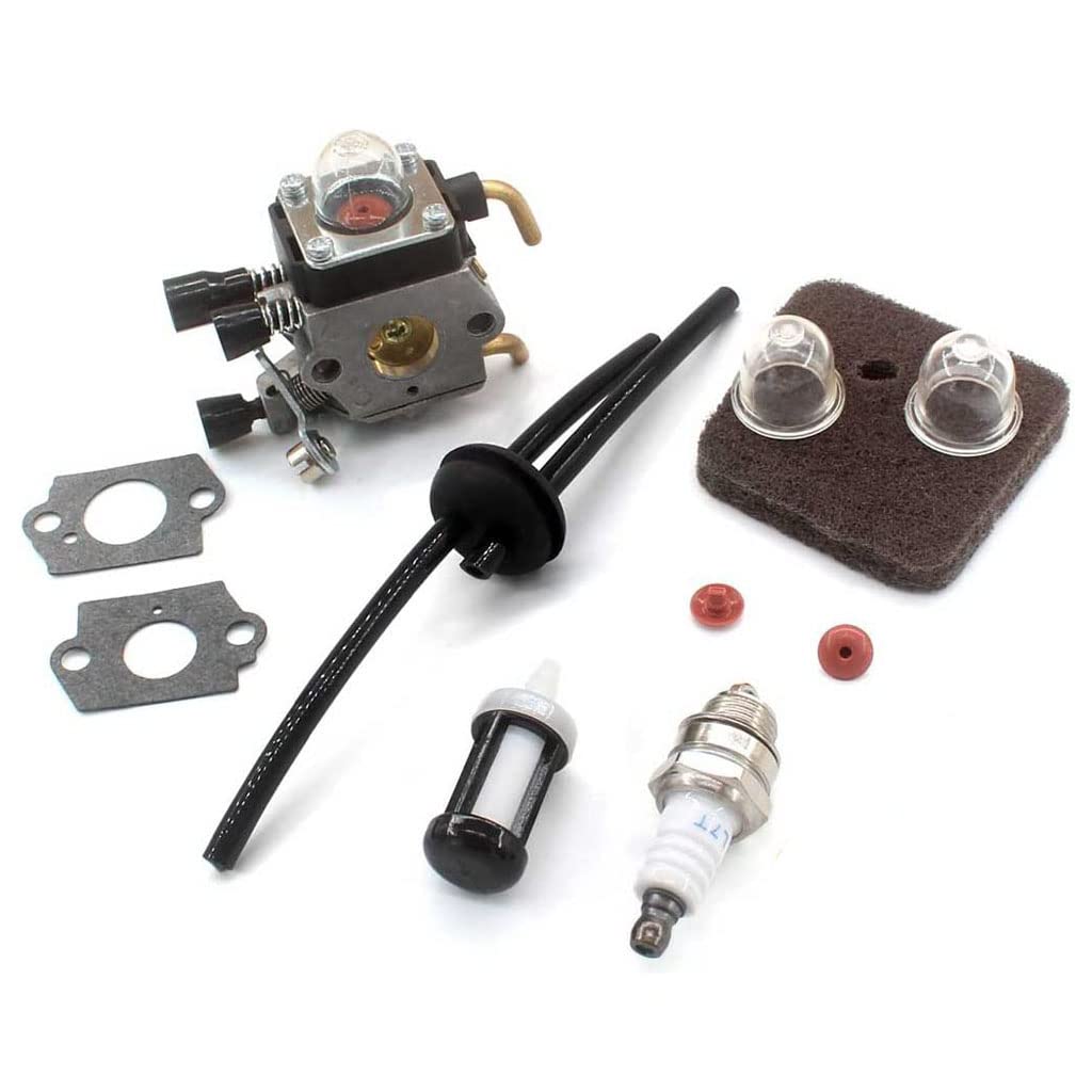 HURI Vergaser + Luftfilter + Benzinschlauch filter + Zündkerze passend für Stihl FS38 FS45 FS46 C FS55 FS55C FS55R FS55T KM55R C1Q-S153 C1Q-S71 C1Q-S186 A B Rasentrimmer HURI Vergaser + Luftfilter + Benzinschlauch filter + Zündkerze passend für Stihl FS38 FS45 FS46 C FS55 FS55C FS55R FS55T KM55R C1Q-S153 C1Q-S71 C1Q-S186 A B Rasentrimmer von HURI