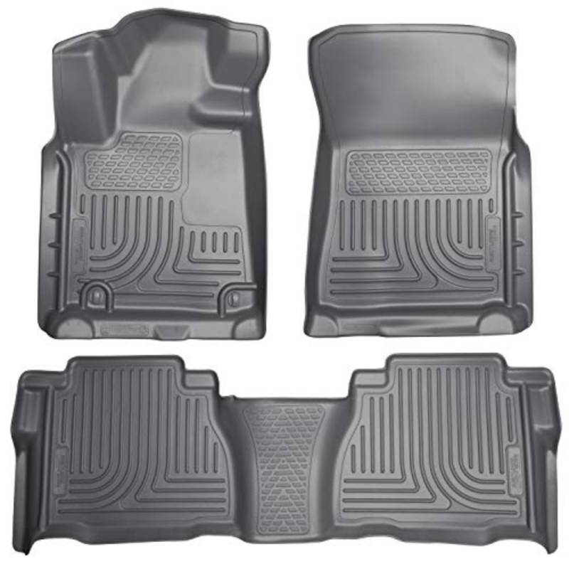 HUSKY LINERS Wetterschlag, passend für Toyota Tundra CrewMax/Double Cab 2007–2011 | Bodenbeläge vorne und 2. Reihe (Fußraumabdeckung) – Grau | 98582 von HUSKY LINERS