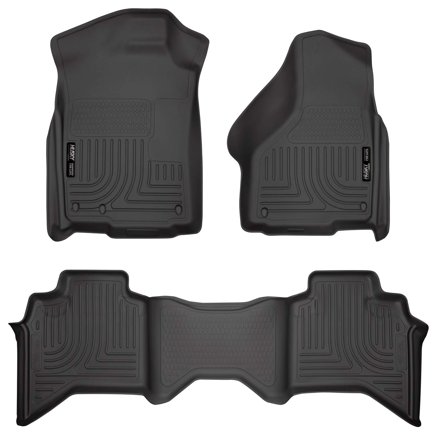 Husky Liners 99011 schwarzer Weatherbeater Bodenbelag für Vorder- und 2. Sitz, passend für 2009–2018 Dodge Ram 1500 Quad Cab, 2019 Dodge Ram 1500 Classic Quad Cab von Husky Liners