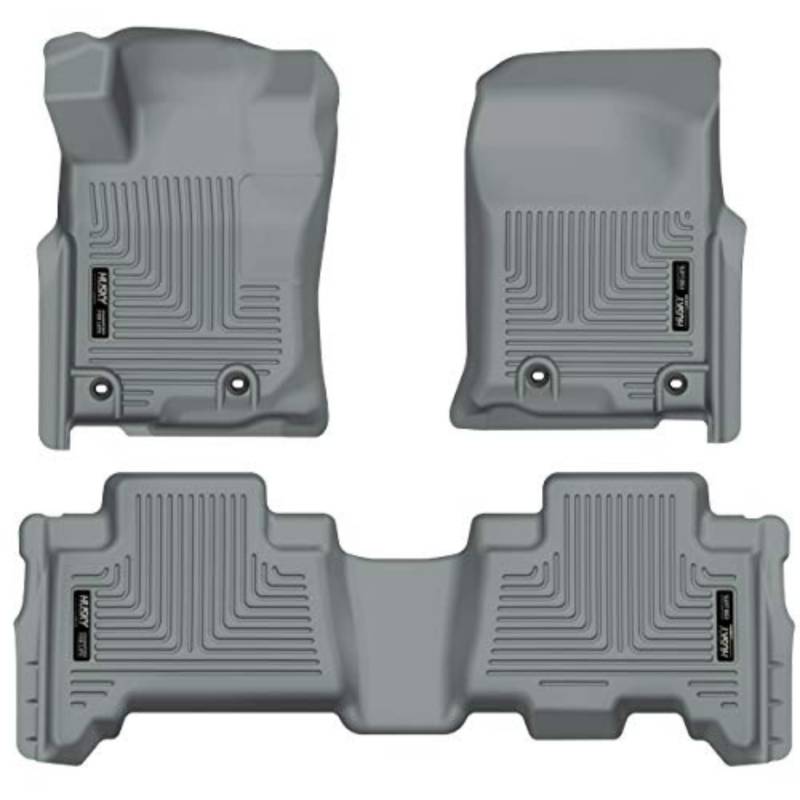 Husky Liners Weatherbeater Fußmatten, passend für Toyota 4Runner, 2014–2024 Lexus GX460, vorne und 2. Reihe, 3-teilig, Grau – 99572 von HUSKY LINERS