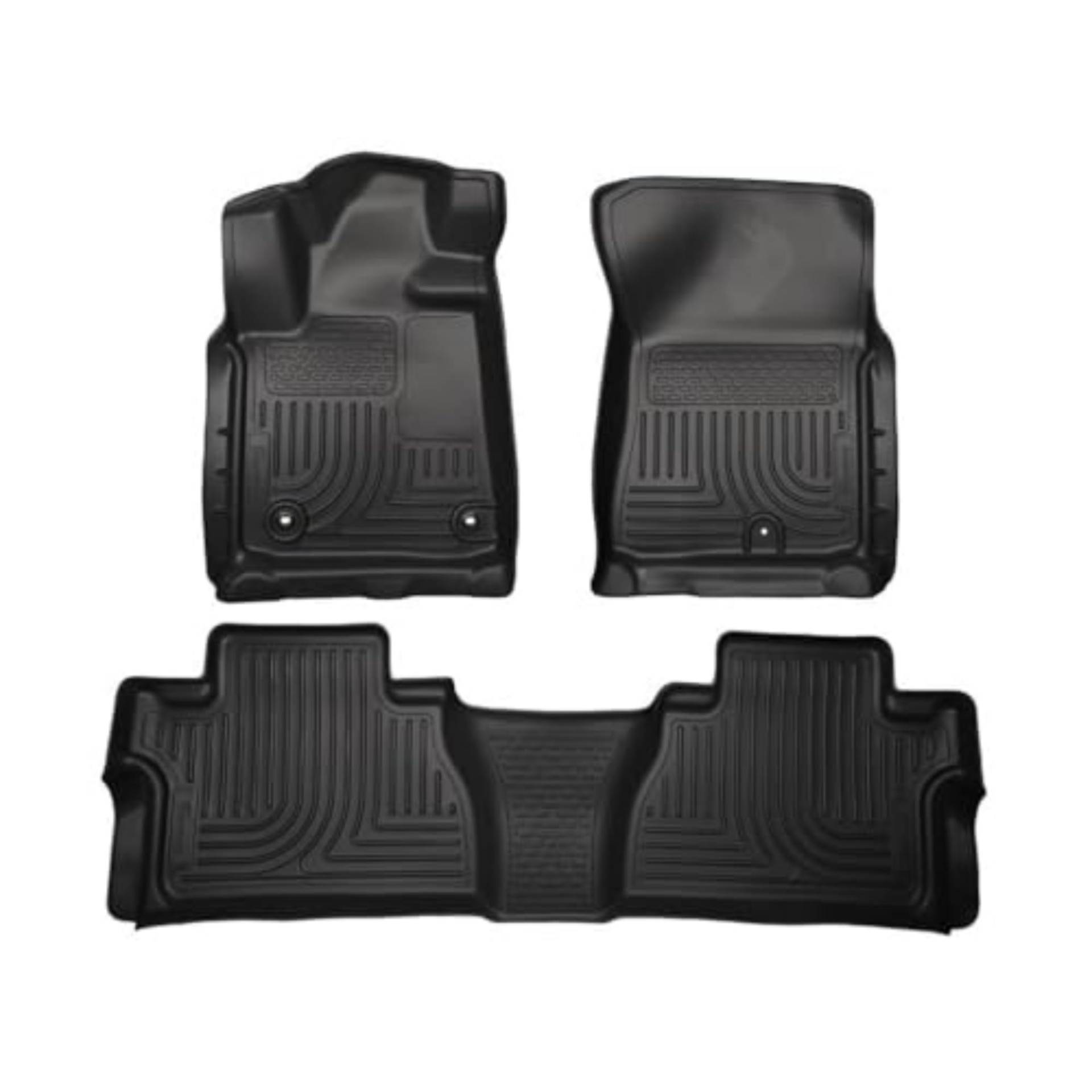 Husky Liners Weatherbeater Fußmatten, passend für Toyota Tundra, CrewMax Cab (Fußraumabdeckung) 2014–2021, vorne und 2. Reihe, 3-teilig, Schwarz – 99581 von HUSKY LINERS