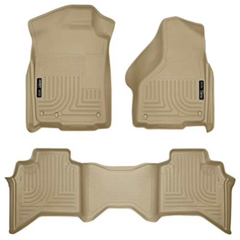 Husky Liners Weatherbeater | Passend für 2002–2008 Ram 1500 Quad Cab; 2003–2009 Ram 2500/3500 Quad Cab, Front & 2nd Row Bodenbeläge - Hellbraun, 3 Stück | 98033 von HUSKY LINERS