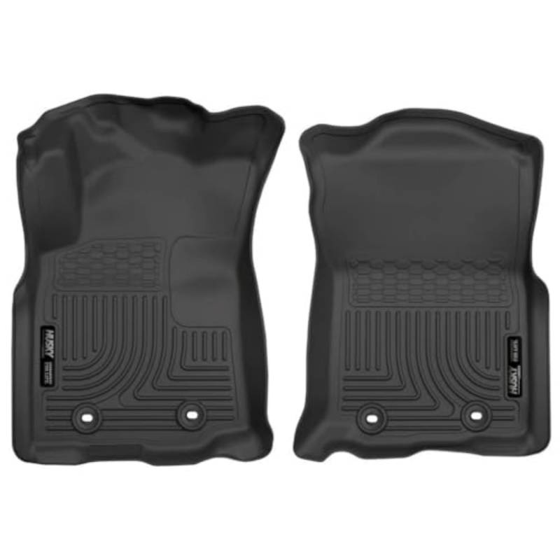 Husky Liners Weatherbeater Serie | Bodenbeläge vorne – schwarz | 13971 | passend für Toyota Tacoma 2018–2022 Doppel-/Zugangskabine mit Automatikgetriebe, 2 Stück von HUSKY LINERS