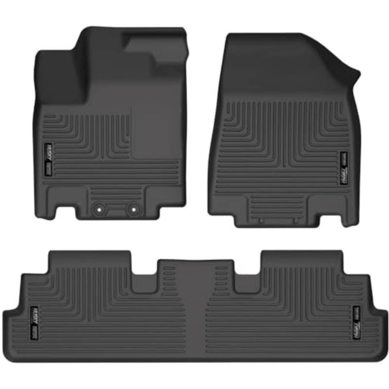 Husky Liners Weatherbeater Serie | Bodeneinlagen für Vorder- und Zweitsitz – Schwarz | 95701 | passend für 2022 Nissan Pathfinder und Infinity QX60 von HUSKY LINERS