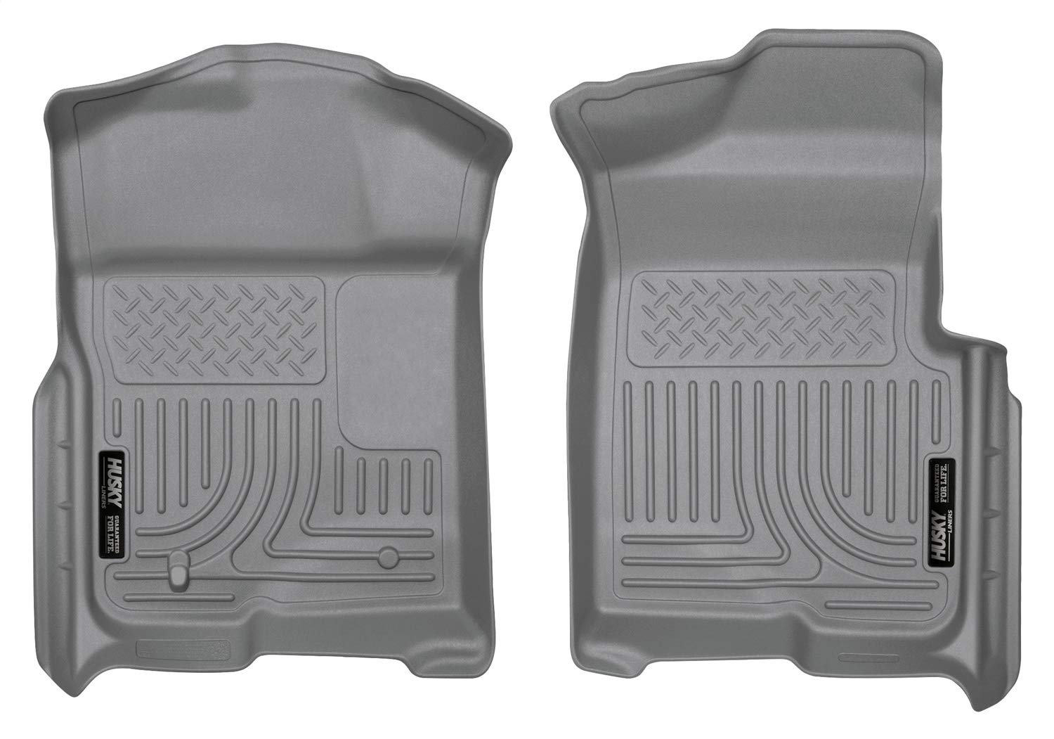 Husky Liners Weatherbeater | passend für 2009–2014 Ford F – 150 SuperCrew, SuperCab, Standard Cab Nicht ausgestattet mit einem manuellen Transfergehäuse-Schalthebel, vordere Reihe, grau | 18332 von Husky Liners