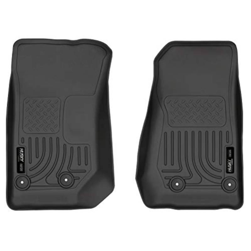 Husky Liners Weatherbeater Fußmatten | Passend für Jeep Wrangler JK, Baujahr 2014–2018 | Vordere Sitzreihe, 2-teilig, schwarz – Modell 18041 von HUSKY LINERS