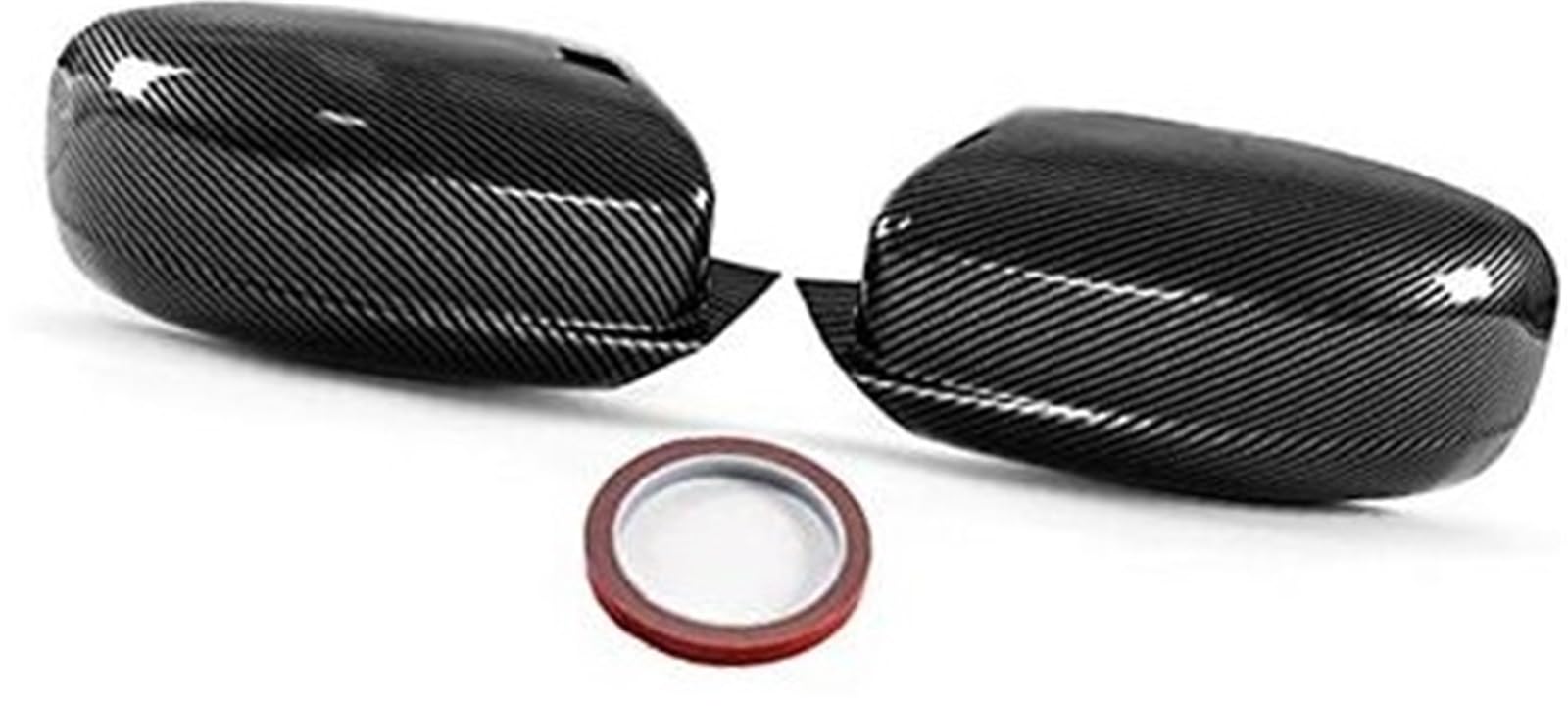 HUVNEXA 1 Paar Flügelseitenspiegelkappen Rückspiegelabdeckung Dekorgehäuse Autoaußenzubehör, for Dodge, Ladegerät 2011–2022 Auto-Außenspiegelabdeckung(Black Carbon Fiber) von HUVNEXA