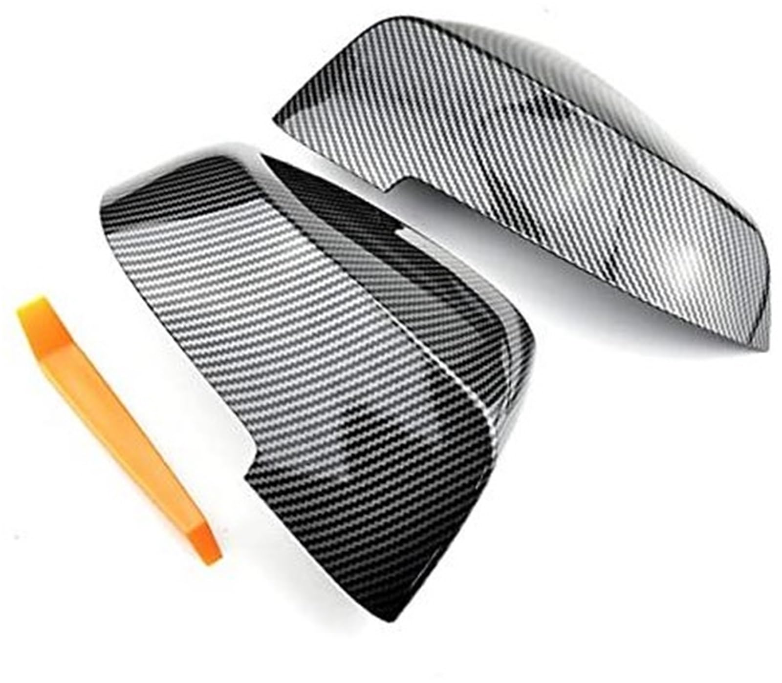 HUVNEXA 1 Paar Kohlefaser-Seitenflügel-Ersatz-Rückspiegel-Abdeckkappe, for, F10 F11 2014 2015 2016 2017 51167308683 51167308684 Auto-Außenspiegelabdeckung(Black Carbon Fiber Pattern) von HUVNEXA