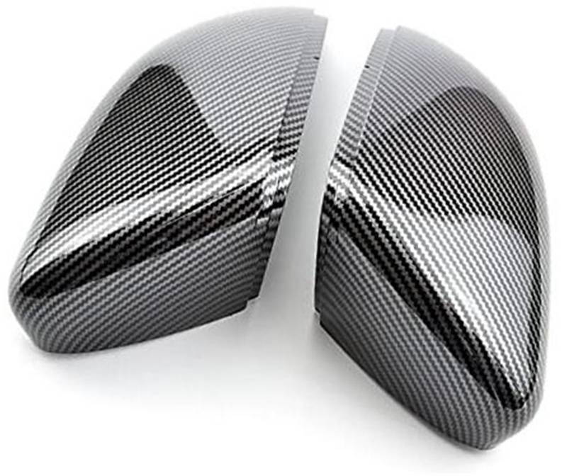 HUVNEXA 1 Paar Seitenspiegel-Abdeckkappen, for Volkswagen, for Golf, 6 MK6 R GTI VI 2009–2013 Zieraufkleber, Carbon-Schwarz, Rückspiegel-Abdeckung Auto-Außenspiegelabdeckung(Black Carbon Look Black) von HUVNEXA