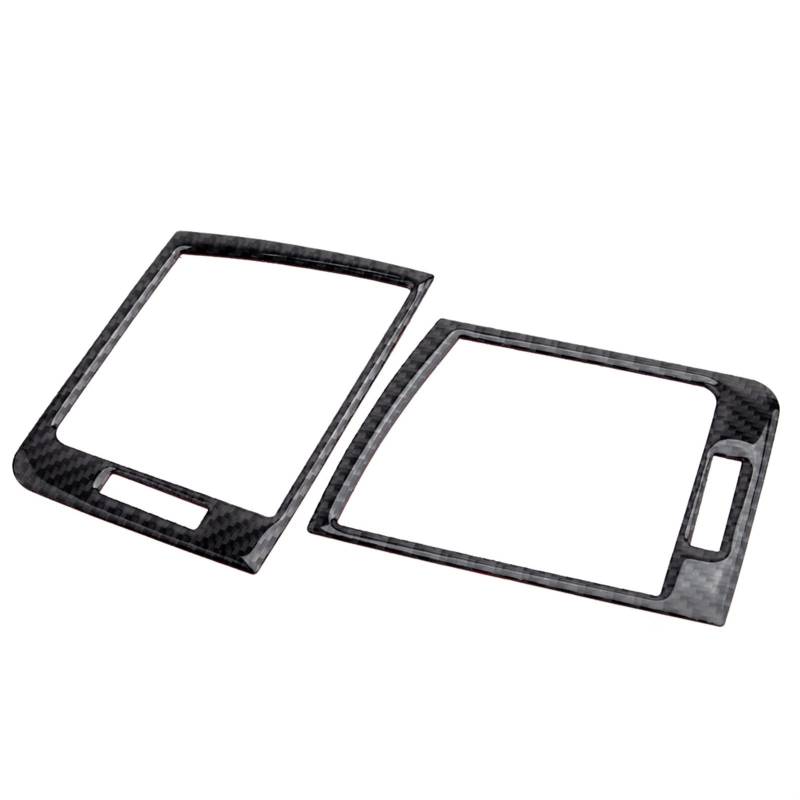 HUVNEXA 2-teiliger Zierrahmen for seitliche Entlüftungsöffnungen im Armaturenbrett aus Kohlefaser, for 3er-Serie E46 1998 1999 2000 2001 2002 2003 2004 2005 Lüftungsdüsen-Dekorleiste von HUVNEXA