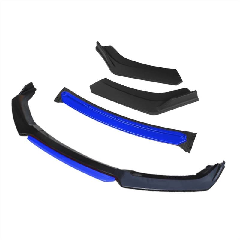 HUVNEXA 3 Stück Auto Frontstoßstange Lippensplitter Diffusor Lip Body Kit Spoiler Stoßstangen, for Ford, for Focus, 2008-2018 Schwarz(4pcs+Blue) von HUVNEXA
