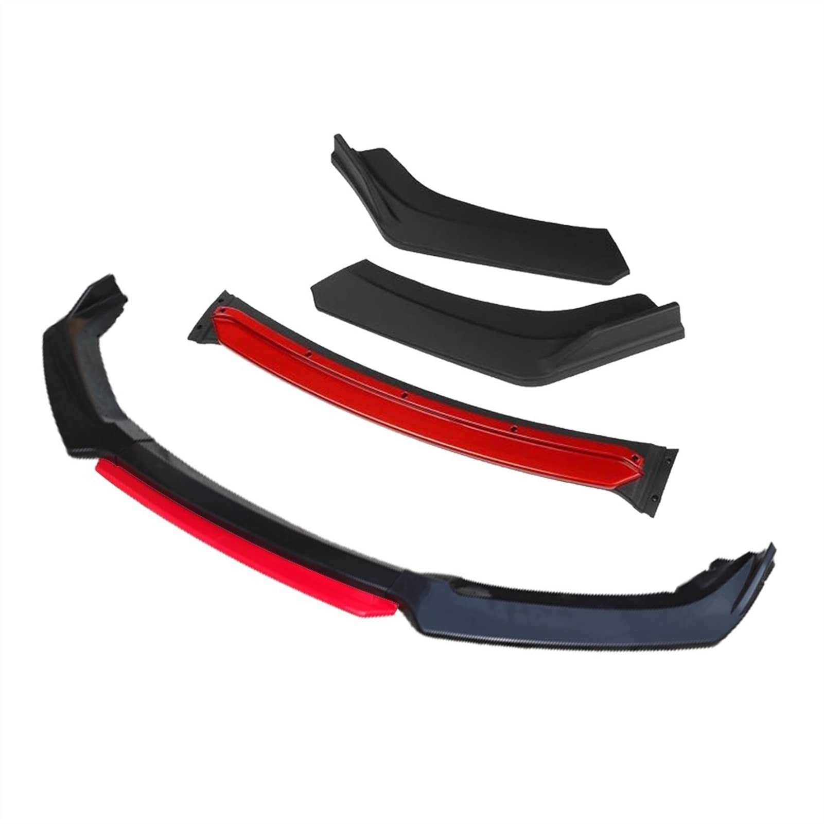HUVNEXA 3 Stück Auto Frontstoßstange Lippensplitter Diffusor Lip Body Kit Spoiler Stoßstangen, for Hyundai, for Elantra, 2000–2020, Schwarz(4pcs+Red) von HUVNEXA