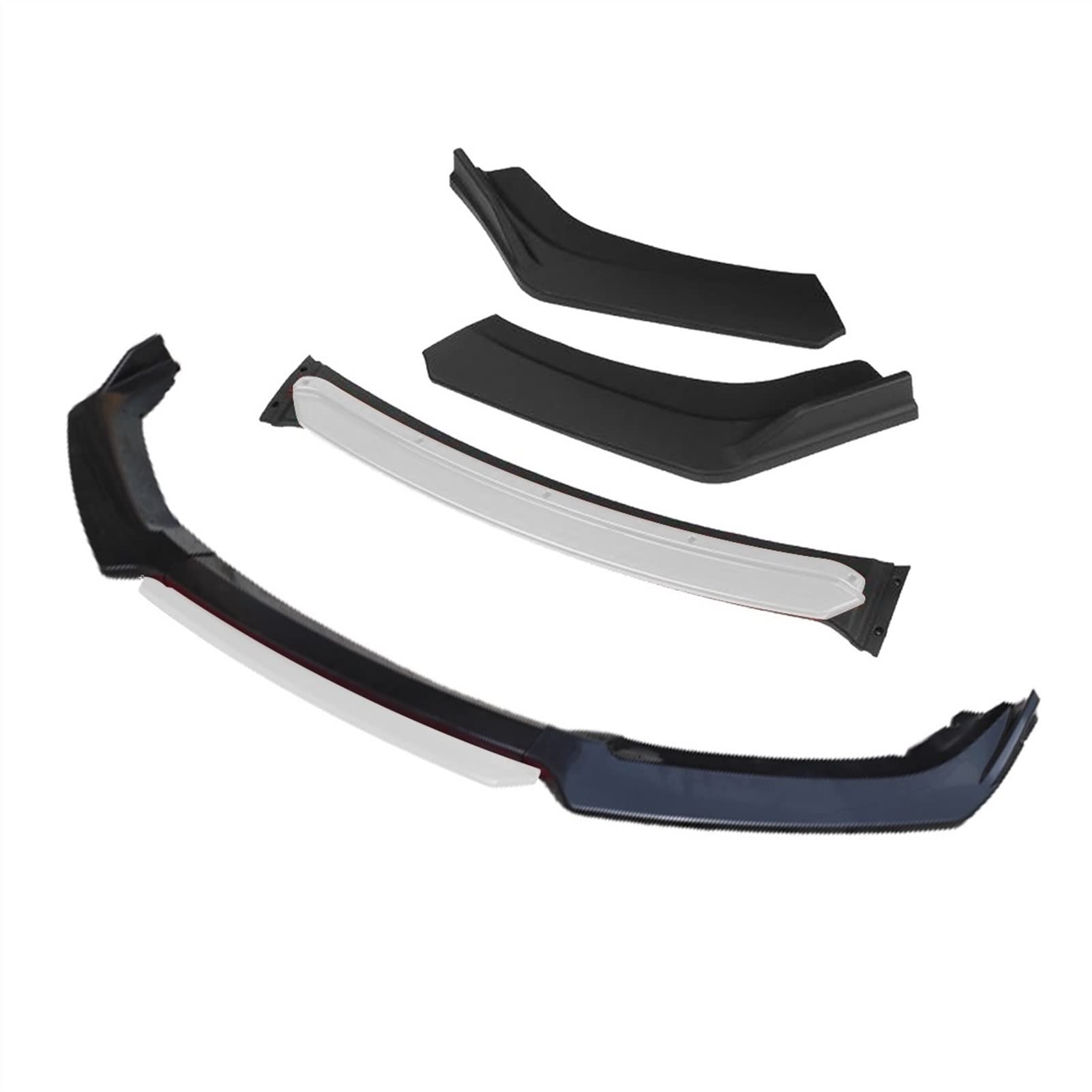 HUVNEXA 3 Stück Auto Frontstoßstange Lippensplitter Diffusor Lippenkörper Kit Spoiler Stoßstangen, for VW, for Golf 7 7.5 2010–2019, Schwarz(4pcs+White) von HUVNEXA