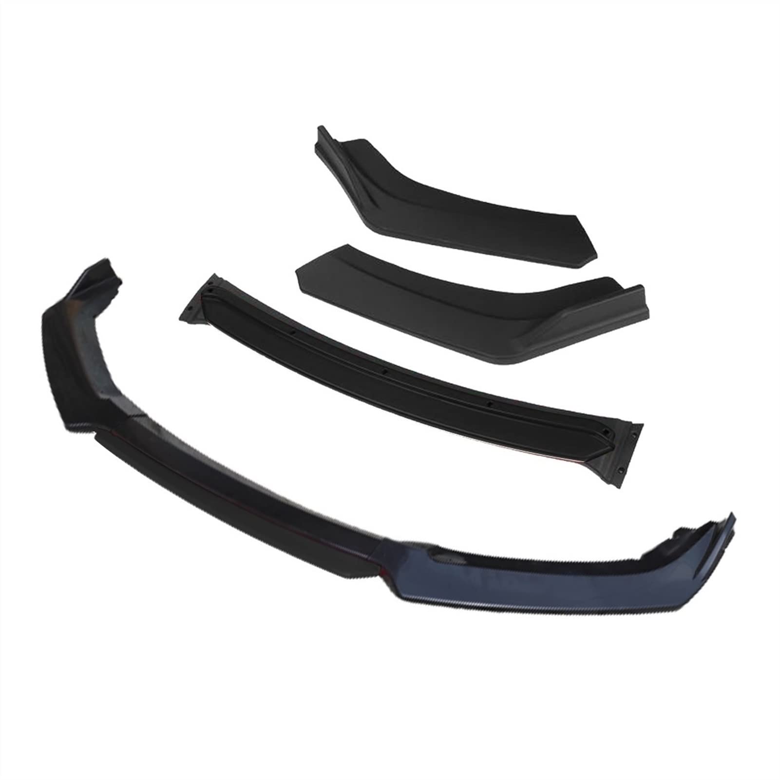 HUVNEXA 3 Stück Autozubehör Frontstoßstange Lippendiffusor Body Kit Spoiler, for Mitsubishi, Lancer Evo Schwarz(4pcs+Black) von HUVNEXA
