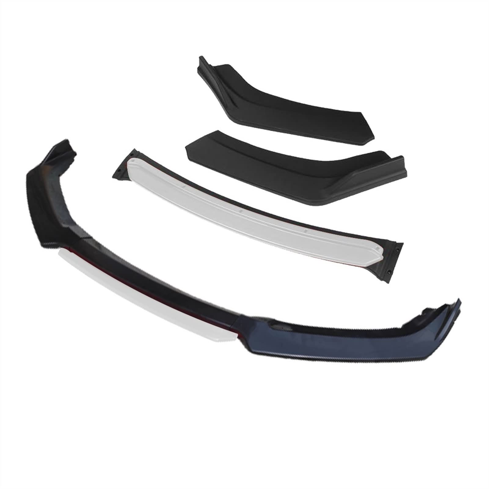 HUVNEXA 3 Stück Autozubehör Frontstoßstange Lippensplitter Diffusor Lip Body Kit Spoiler Stoßstangen, for Toyota, for Corolla, 2009 2014, Schwarz(4pcs+White) von HUVNEXA
