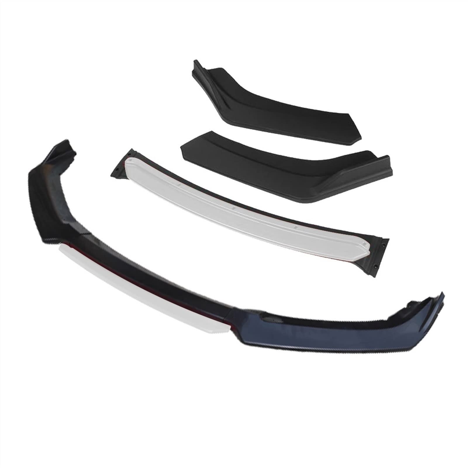 HUVNEXA 3 Stück Zubehör Auto Frontstoßstange Lippendiffusor Body Kit Spoiler, for Opel, for Vauxhall, Astra J Schwarz(4pcs+White) von HUVNEXA