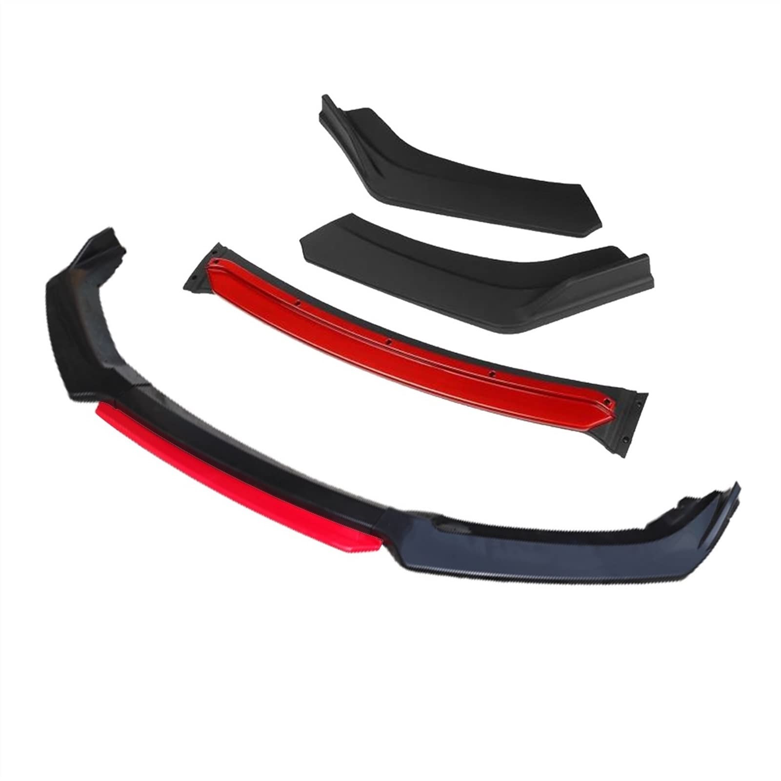 HUVNEXA 3-teiliges Zubehör, Auto-Frontstoßstangen-Lippensplitter, Diffusor-Lippenkörper-Kit, Spoiler-Stoßstangen, for Toyota, for Corolla, 2015 2016 2017, Schwarz(4pcs+Red) von HUVNEXA