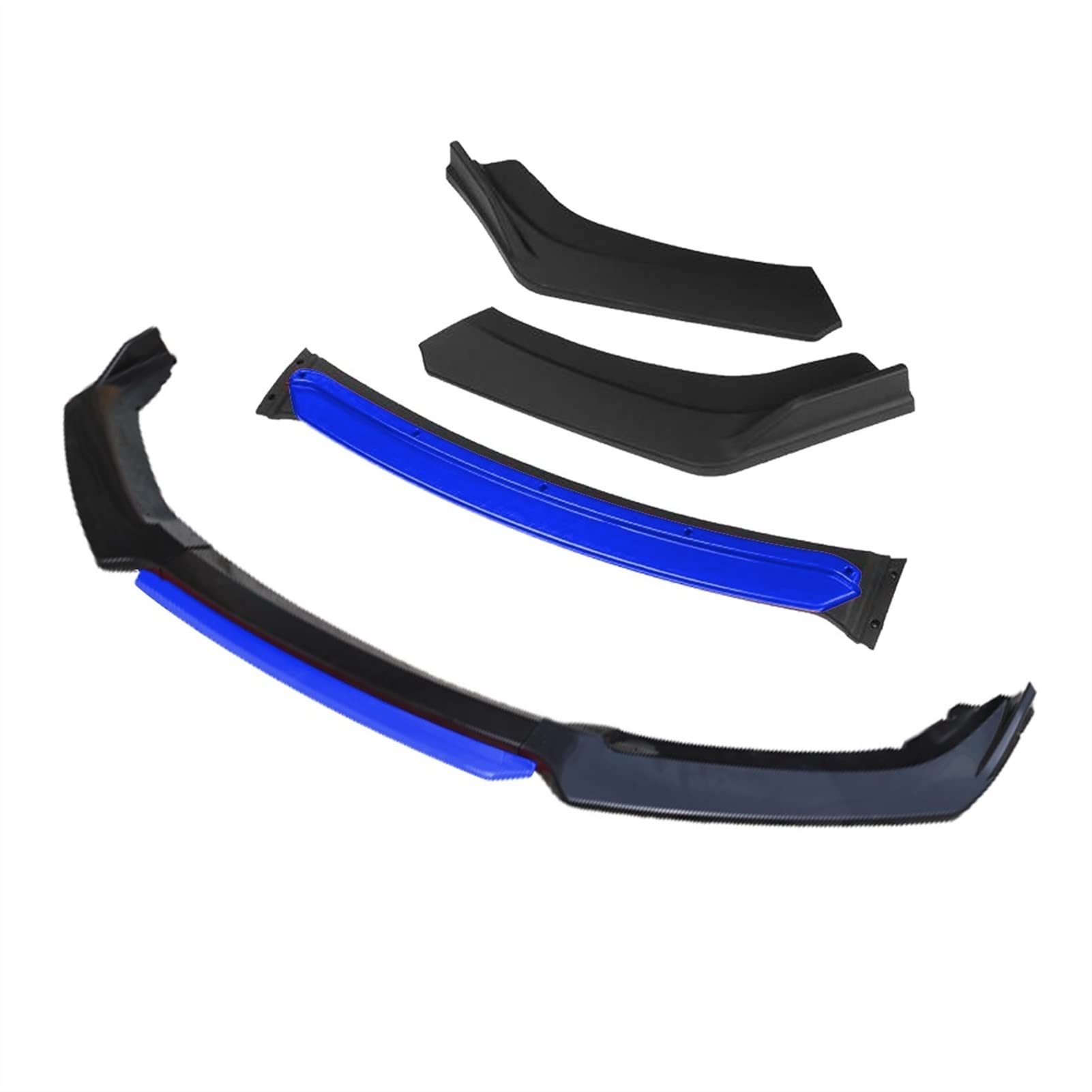 HUVNEXA 3-teiliges Zubehör for Auto-Frontstoßstange, Lippendiffusor, Body-Kit, Spoiler, for Renault, Fluence, Schwarz(4pcs+Blue) von HUVNEXA