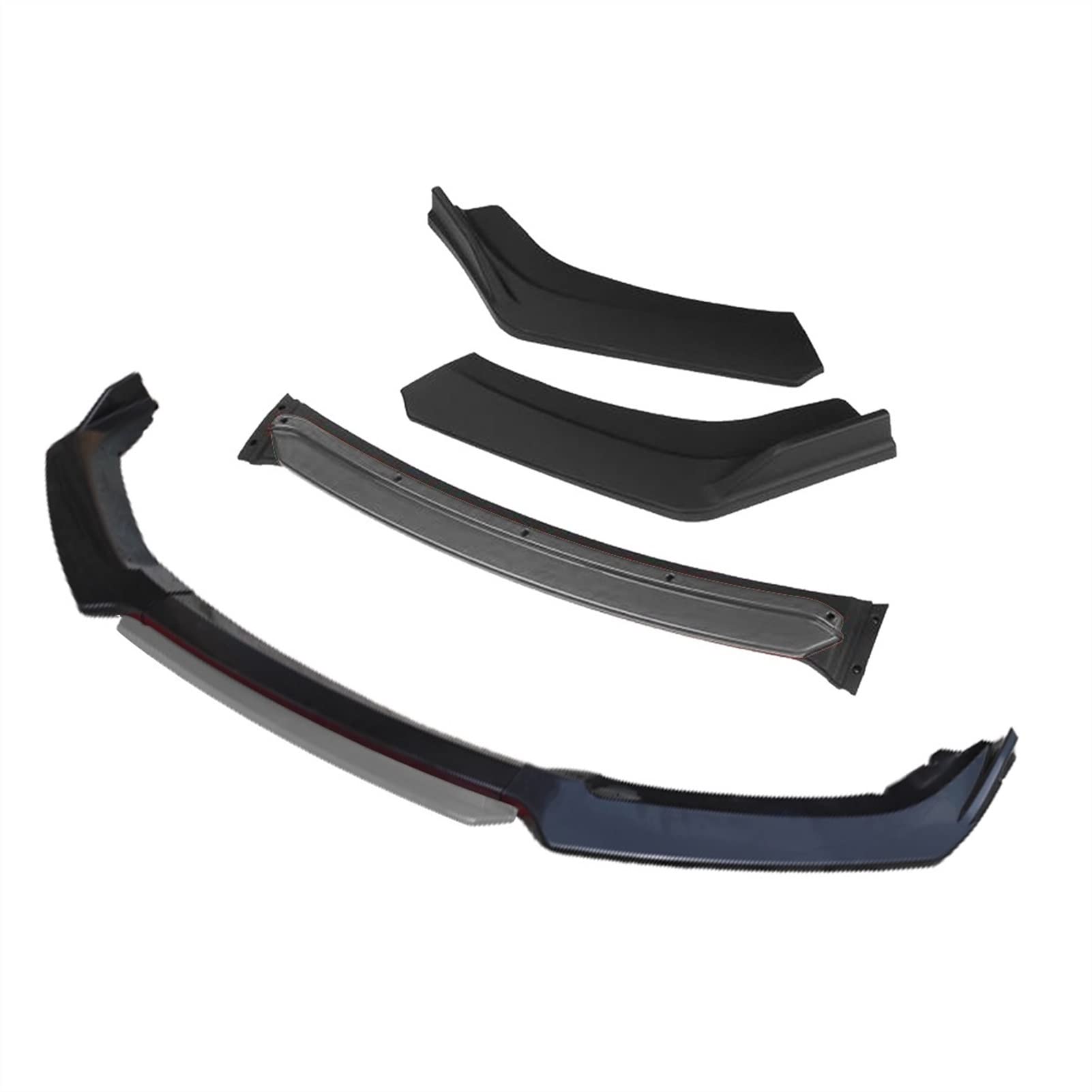 HUVNEXA 3-teiliges Zubehör for Auto-Frontstoßstange, Lippendiffusor, Body-Kit, Spoiler, for Renault, Fluence, Schwarz(4pcs+Grey) von HUVNEXA