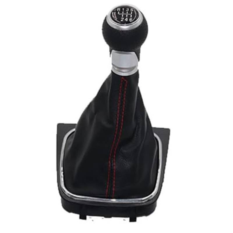 HUVNEXA 5 6 Gang Silber Auto Shift Schaltknauf Hebel Gaitor Kofferraumabdeckung, for Golf, 5 MK5 R32 GTD GTI 2004-2009 Auto-Schaltknauf(Black R123456 oen Set) von HUVNEXA