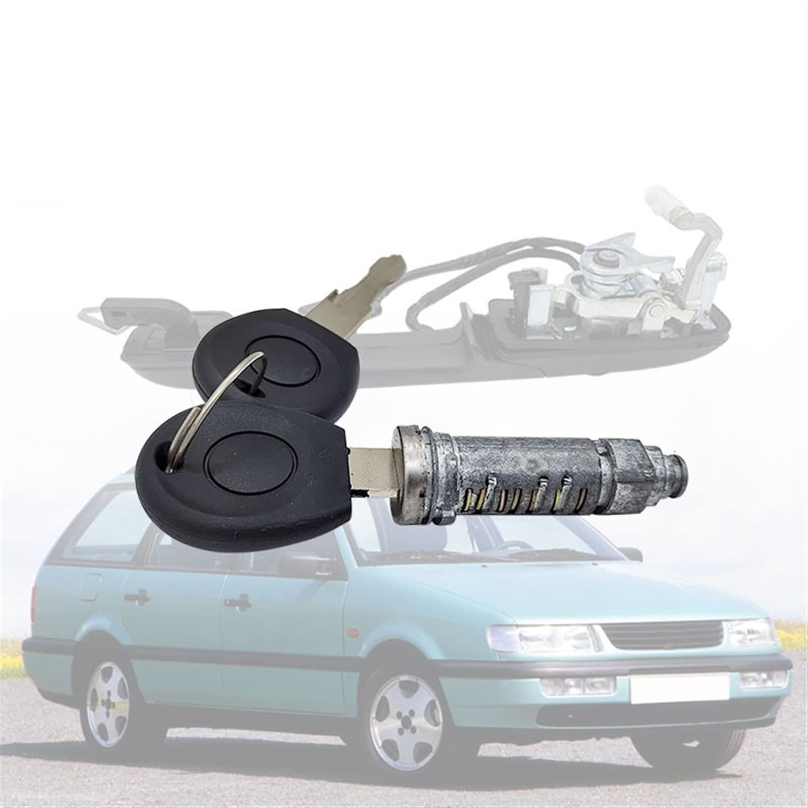 HUVNEXA Außentürgriff-Reparatursatz, Gummimatte, Schlüssel-Schließzylinder, für, for VW, für, for Passat B4 1994–1997(2 Lock cylinders) von HUVNEXA