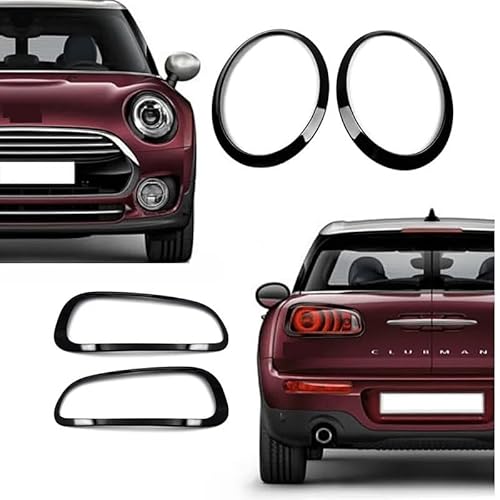 HUVNEXA Auto-Augenbrauen-Scheinwerfer-Rücklicht-Rahmen, hintere Lampenring-Abdeckung, Schlaufenaufkleber, for Mini Cooper One S JCW F54 Clubman Zubehör Autoscheinwerferaufkleber(Front and Rear) von HUVNEXA
